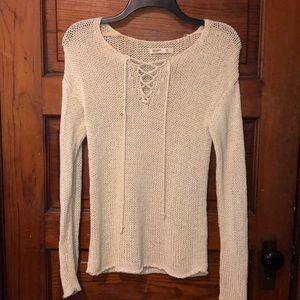 White Knit Long Sleeve Shirt